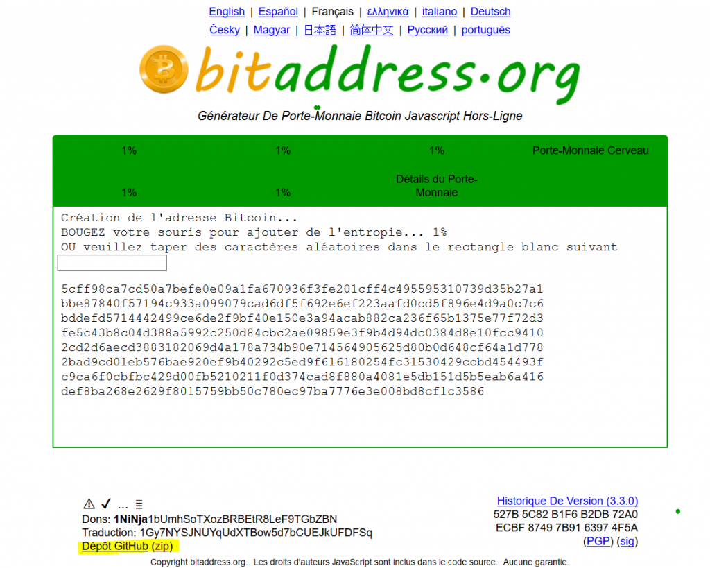 Bitaddress lien github